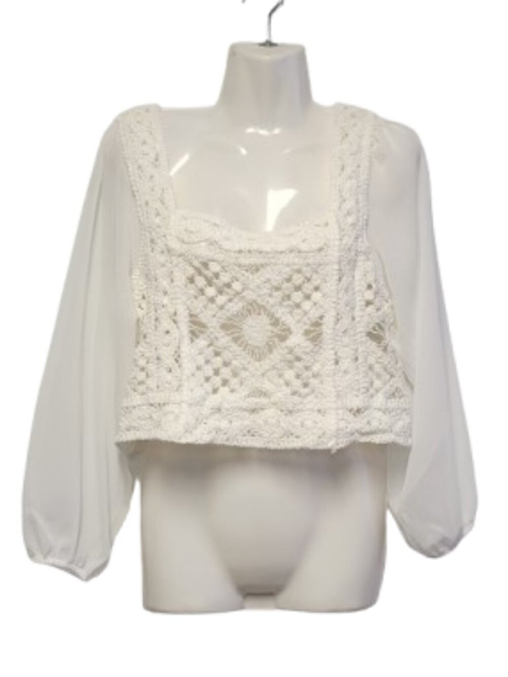 White Lace Top White Crop Top Blouse